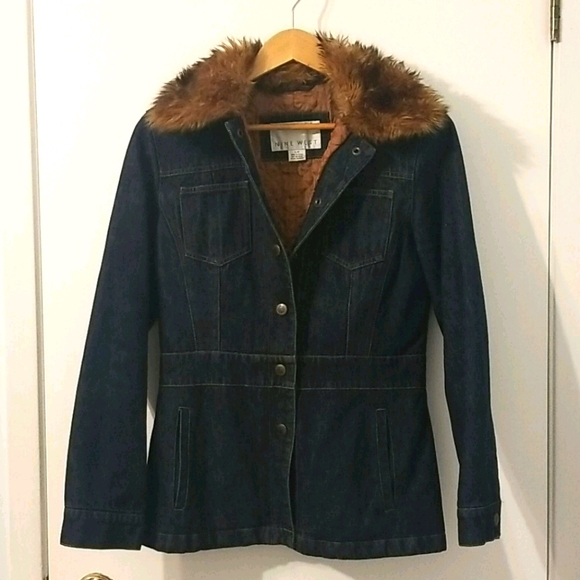 Nine West denim jacket with removable trim - Picture 1 of 3